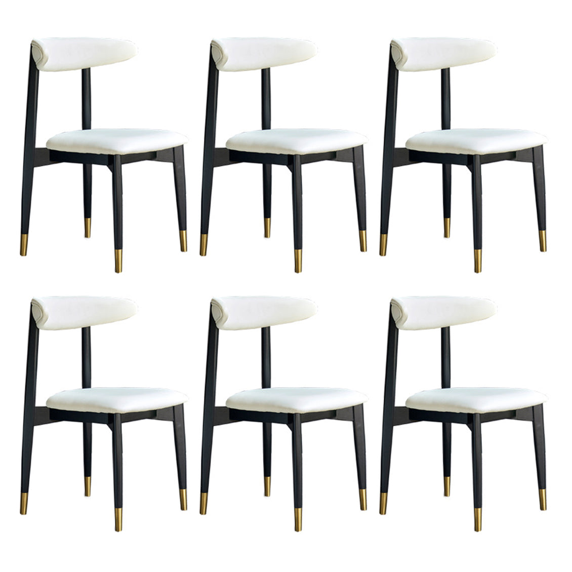 Chaise latérale en bois de finition mate de style moderne, chaise latérale à dossier ouvert pour salle à manger