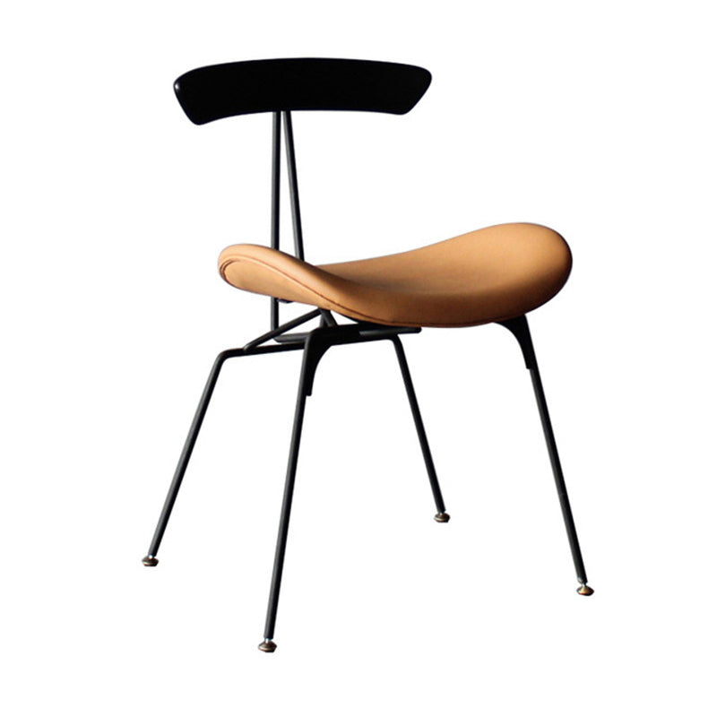 Industrial Black Opening Back Dining Side Chair Kitchen Metal Dining Side Chair
