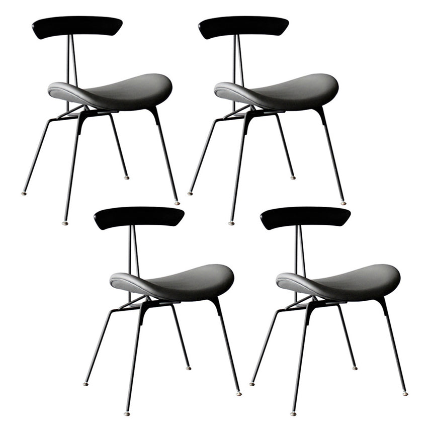 Industrial Black Opening Back Dining Side Chair Kitchen Metal Dining Side Chair