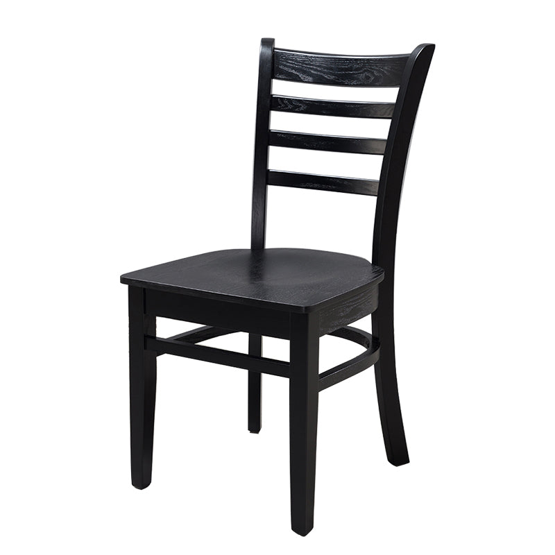 Chaise d'appoint de salle à manger traditionnelle en bois, chaise à dossier en échelle de 16,5 pouces de large pour un usage domestique