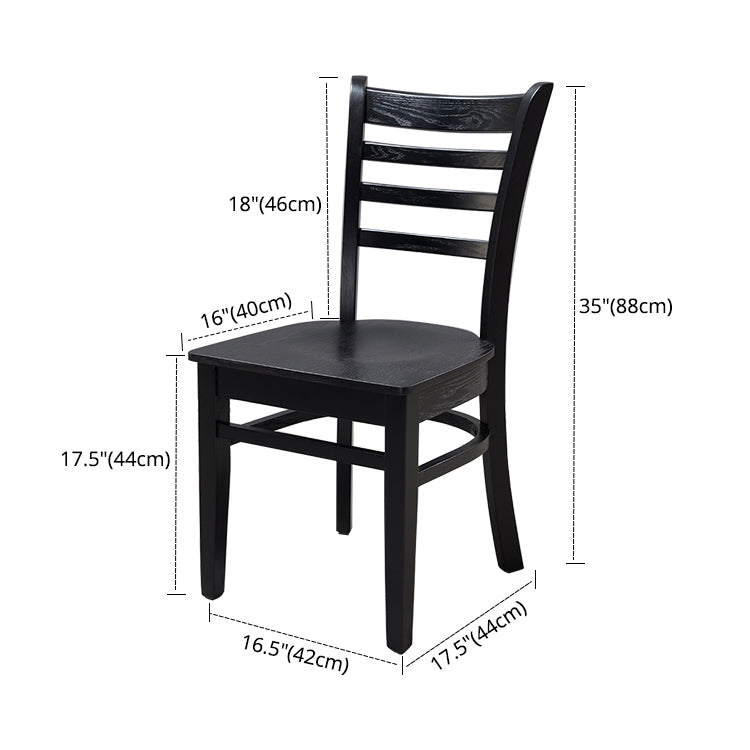 Chaise d'appoint de salle à manger traditionnelle en bois, chaise à dossier en échelle de 16,5 pouces de large pour un usage domestique