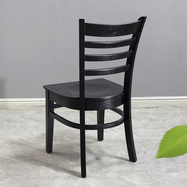 Chaise d'appoint de salle à manger traditionnelle en bois, chaise à dossier en échelle de 16,5 pouces de large pour un usage domestique