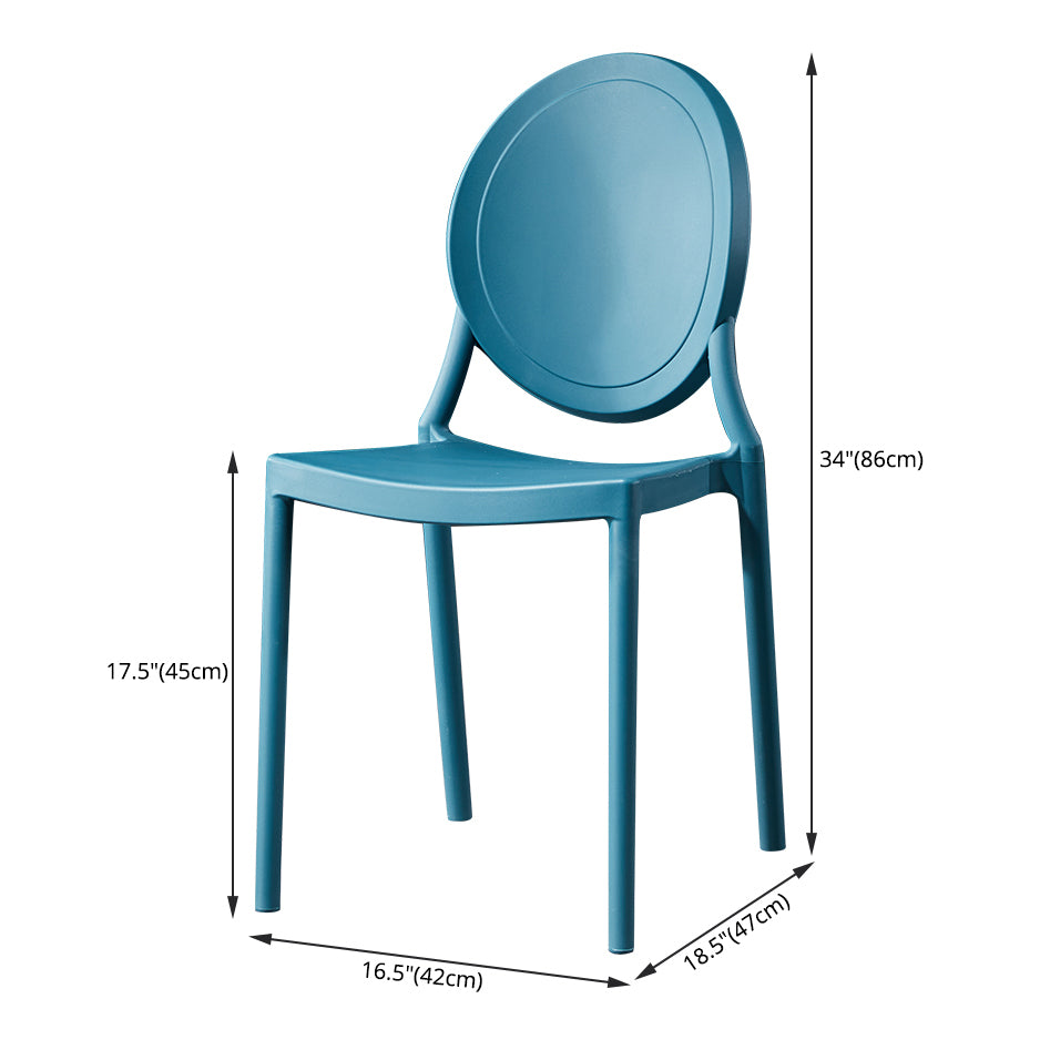 Chaise d'appoint scandinave à dossier ouvert, chaise de salle à manger empilable en plastique