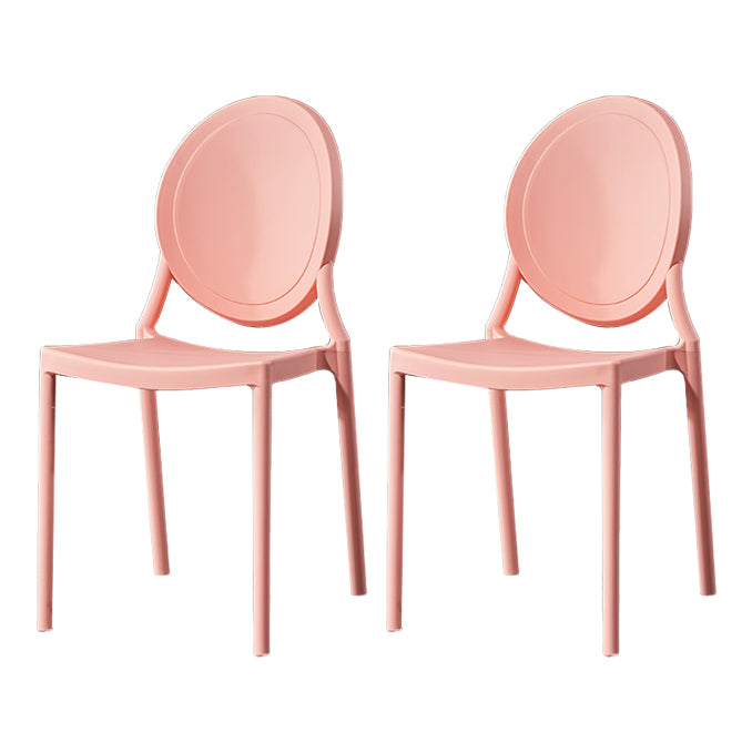 Chaise d'appoint scandinave à dossier ouvert, chaise de salle à manger empilable en plastique