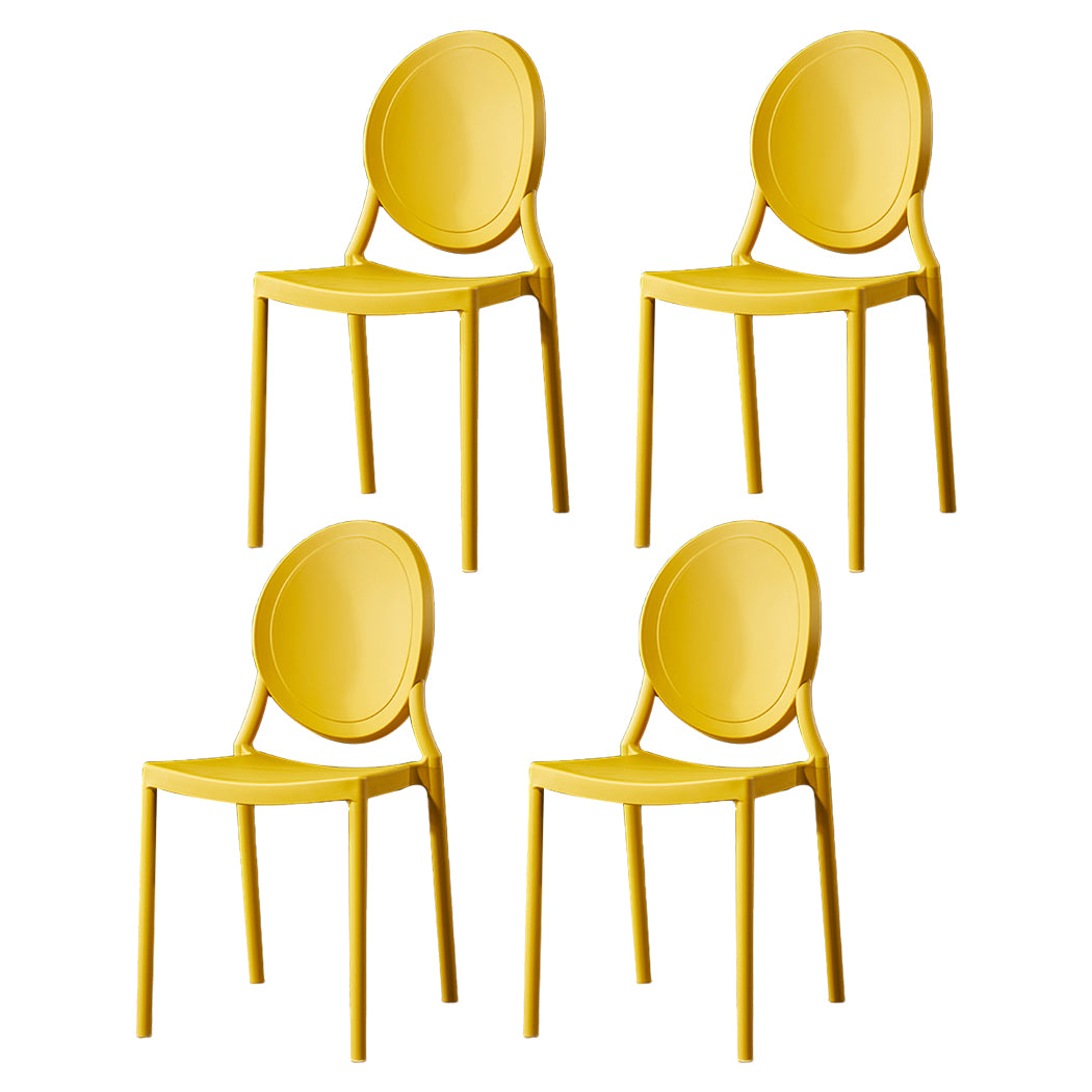 Chaise d'appoint scandinave à dossier ouvert, chaise de salle à manger empilable en plastique