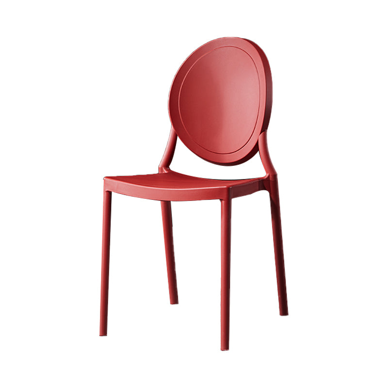 Chaise d'appoint scandinave à dossier ouvert, chaise de salle à manger empilable en plastique