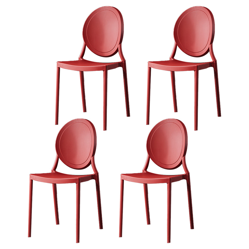 Chaise d'appoint scandinave à dossier ouvert, chaise de salle à manger empilable en plastique