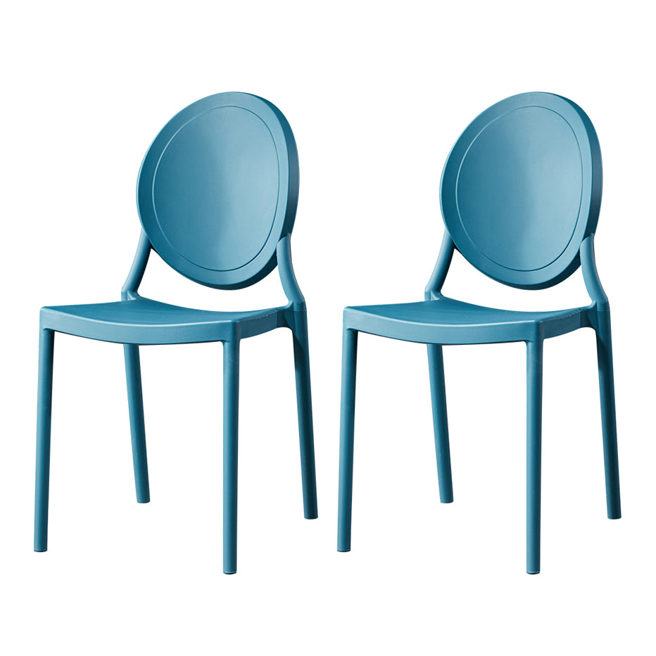 Chaise d'appoint scandinave à dossier ouvert, chaise de salle à manger empilable en plastique