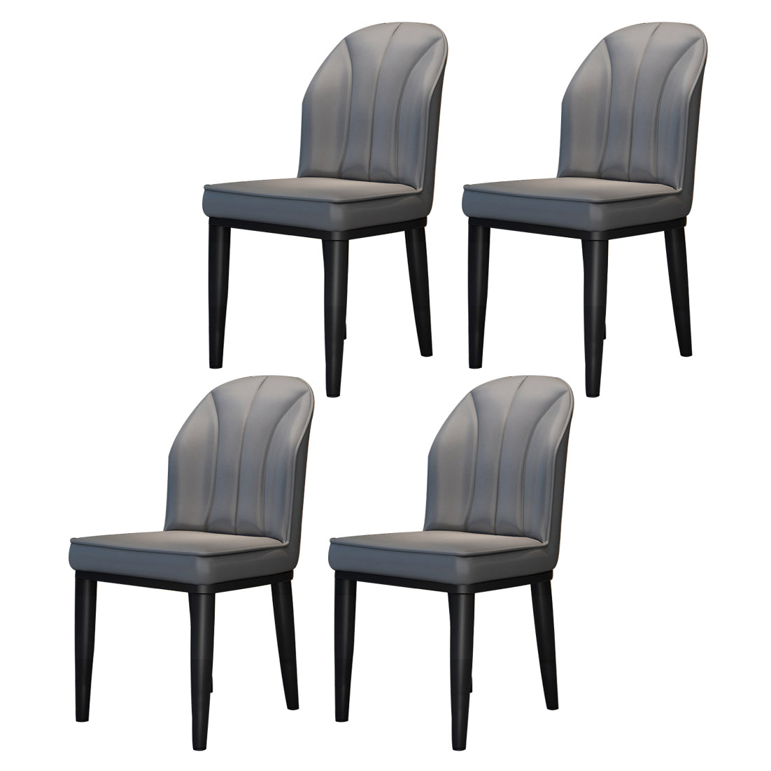 La salle à manger contemporaine en métal préside les chaises latérales à oreilles de finition métallique