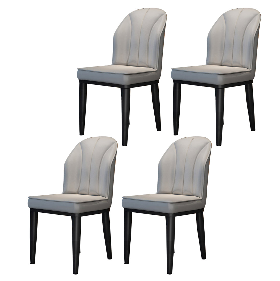 La salle à manger contemporaine en métal préside les chaises latérales à oreilles de finition métallique