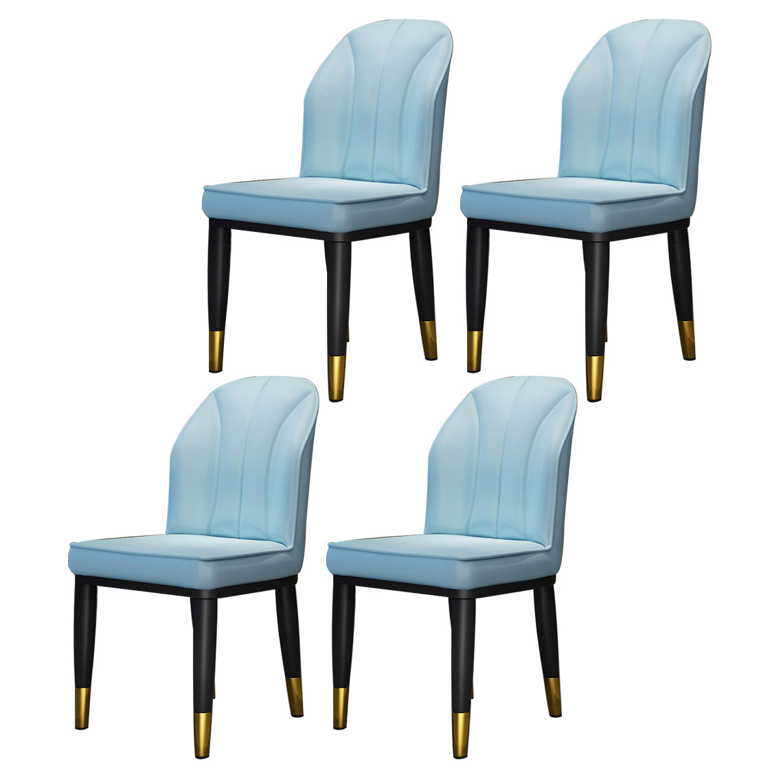 La salle à manger contemporaine en métal préside les chaises latérales à oreilles de finition métallique