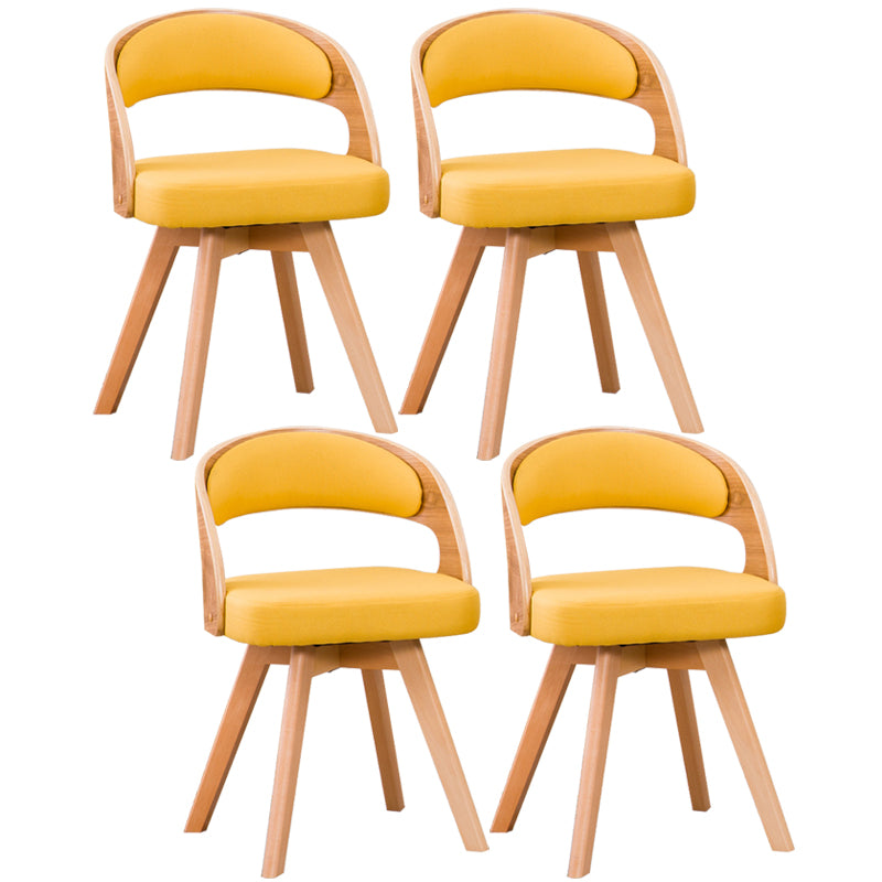 Chaise de salle à manger de style contemporain, chaise latérale à dossier ouvert en bois massif de 17 pouces de large pour la maison