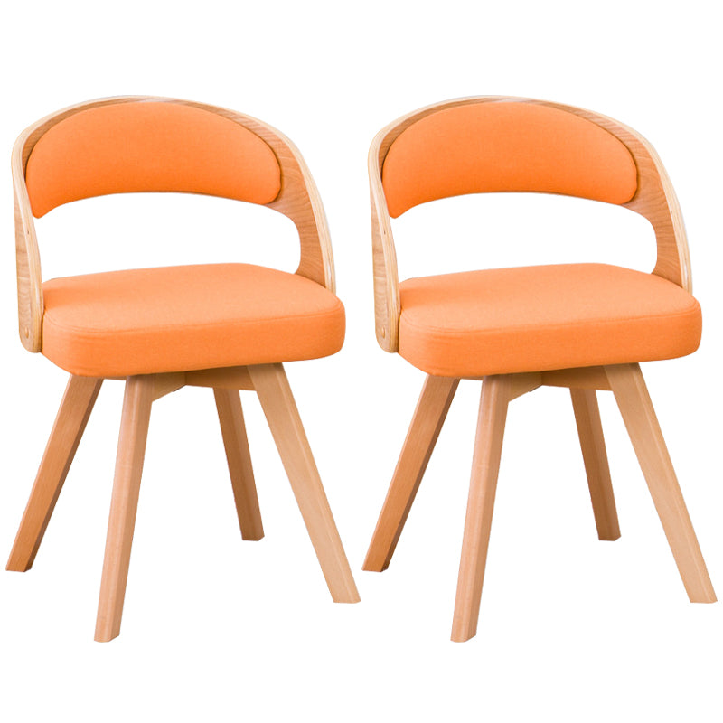 Chaise de salle à manger de style contemporain, chaise latérale à dossier ouvert en bois massif de 17 pouces de large pour la maison