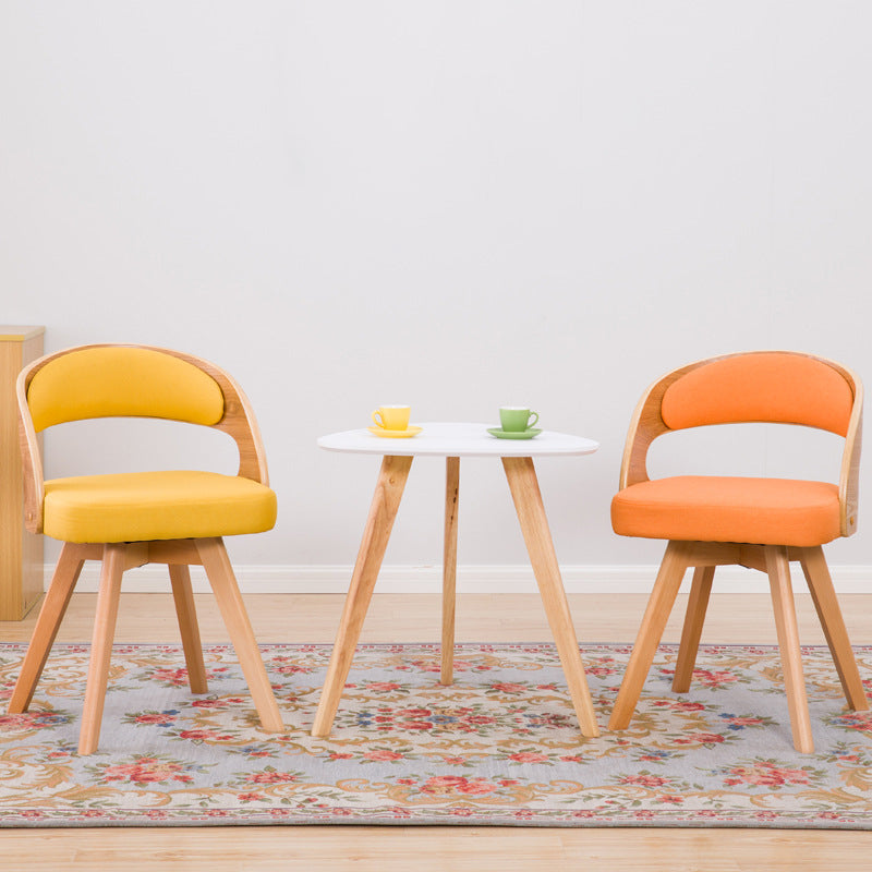Chaise de salle à manger de style contemporain, chaise latérale à dossier ouvert en bois massif de 17 pouces de large pour la maison