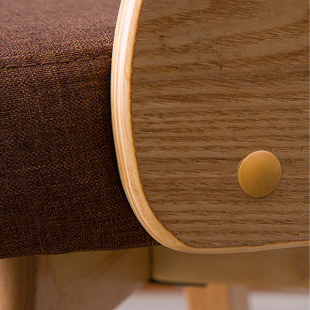 Chaise de salle à manger de style contemporain, chaise latérale à dossier ouvert en bois massif de 17 pouces de large pour la maison