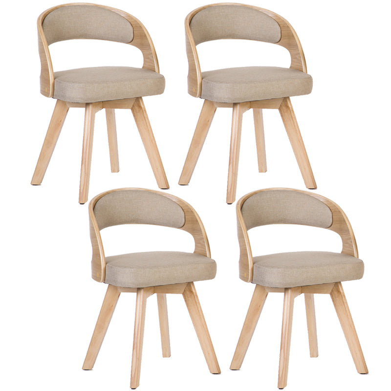 Chaise de salle à manger de style contemporain, chaise latérale à dossier ouvert en bois massif de 17 pouces de large pour la maison