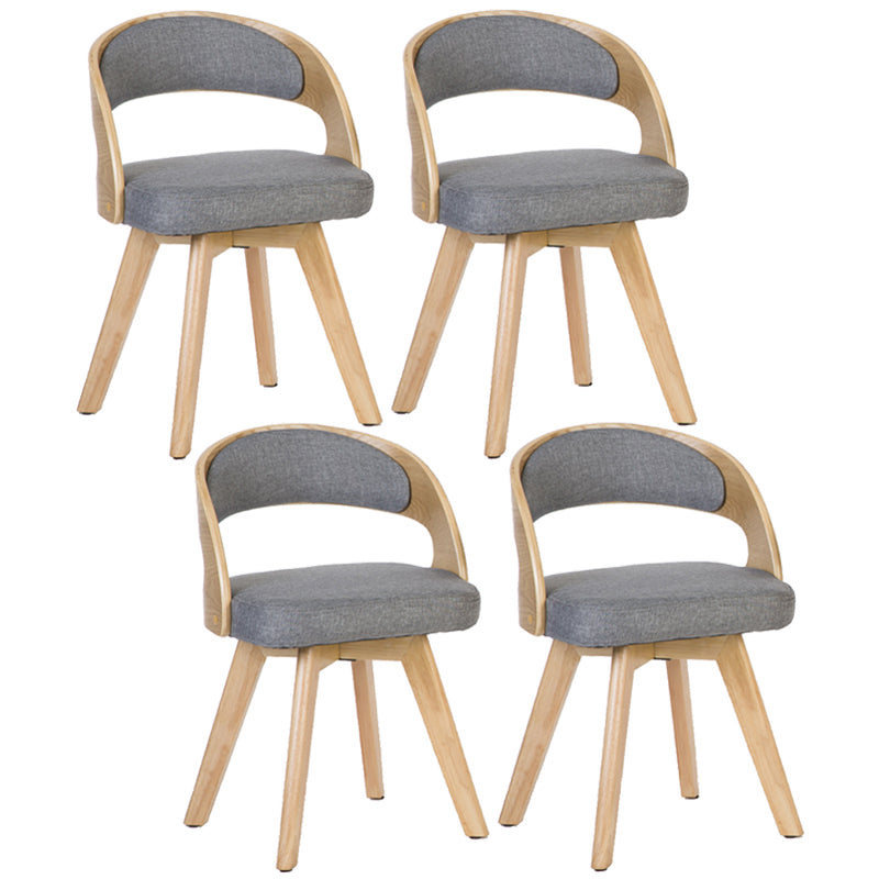 Chaise de salle à manger de style contemporain, chaise latérale à dossier ouvert en bois massif de 17 pouces de large pour la maison