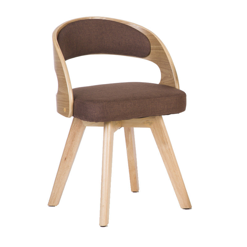 Chaise de salle à manger de style contemporain, chaise latérale à dossier ouvert en bois massif de 17 pouces de large pour la maison
