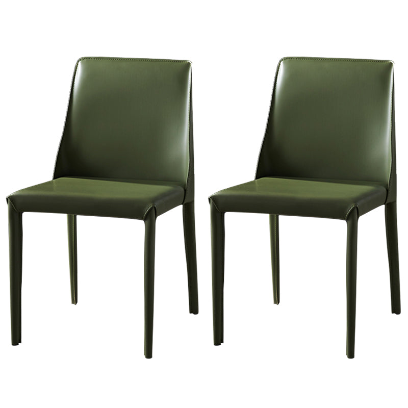 Chaises de salle à manger sans bras moderne chaise en cuir multicolore
