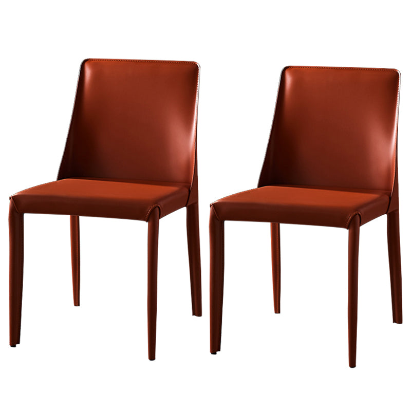 Chaises de salle à manger sans bras moderne chaise en cuir multicolore