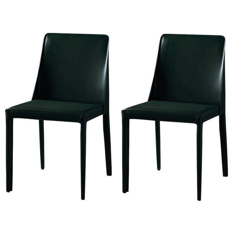 Chaises de salle à manger sans bras moderne chaise en cuir multicolore