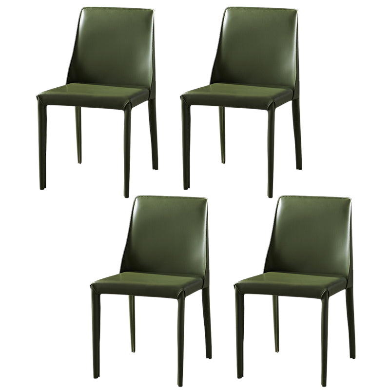 Chaises de salle à manger sans bras moderne chaise en cuir multicolore