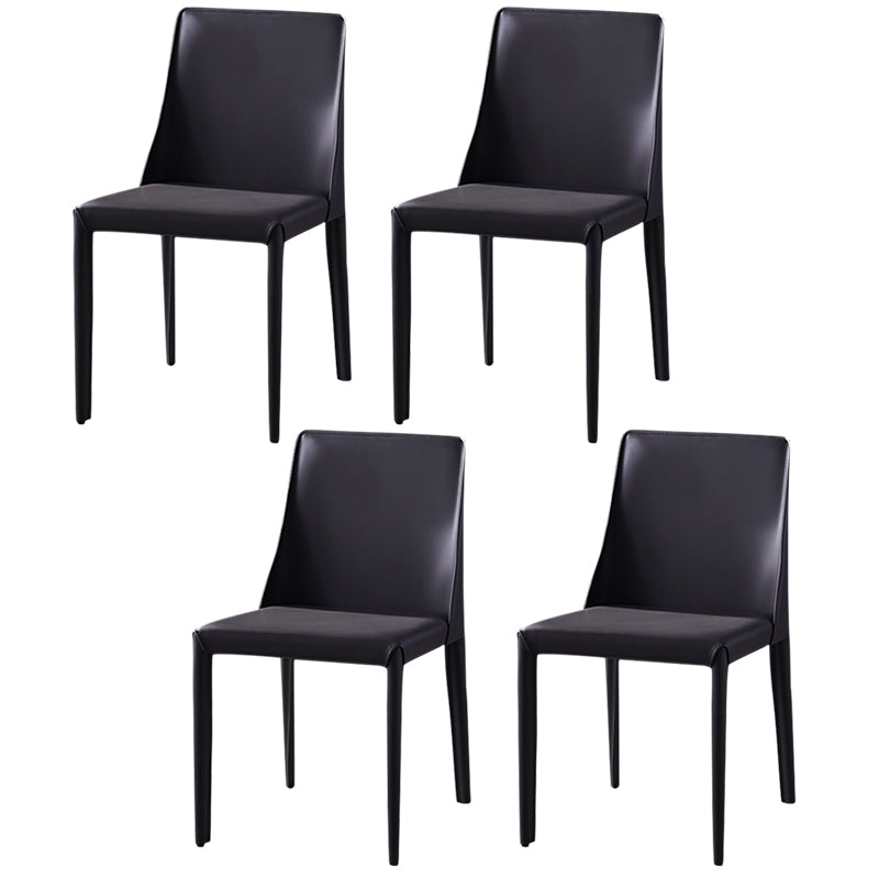 Chaises de salle à manger sans bras moderne chaise en cuir multicolore