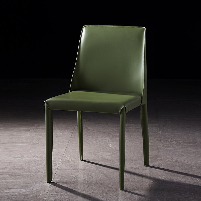 Chaises de salle à manger sans bras moderne chaise en cuir multicolore