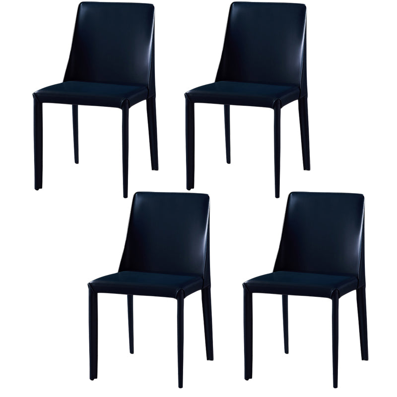 Chaises de salle à manger sans bras moderne chaise en cuir multicolore
