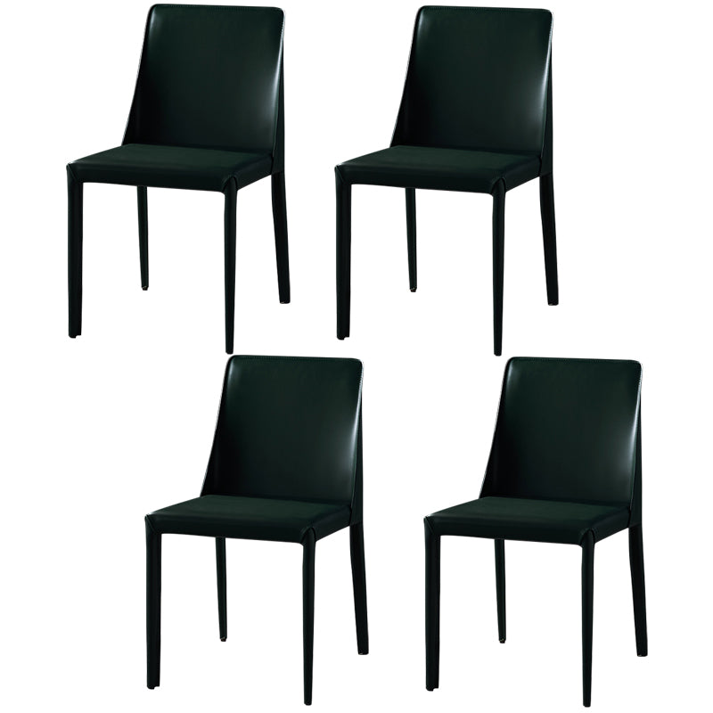 Chaises de salle à manger sans bras moderne chaise en cuir multicolore