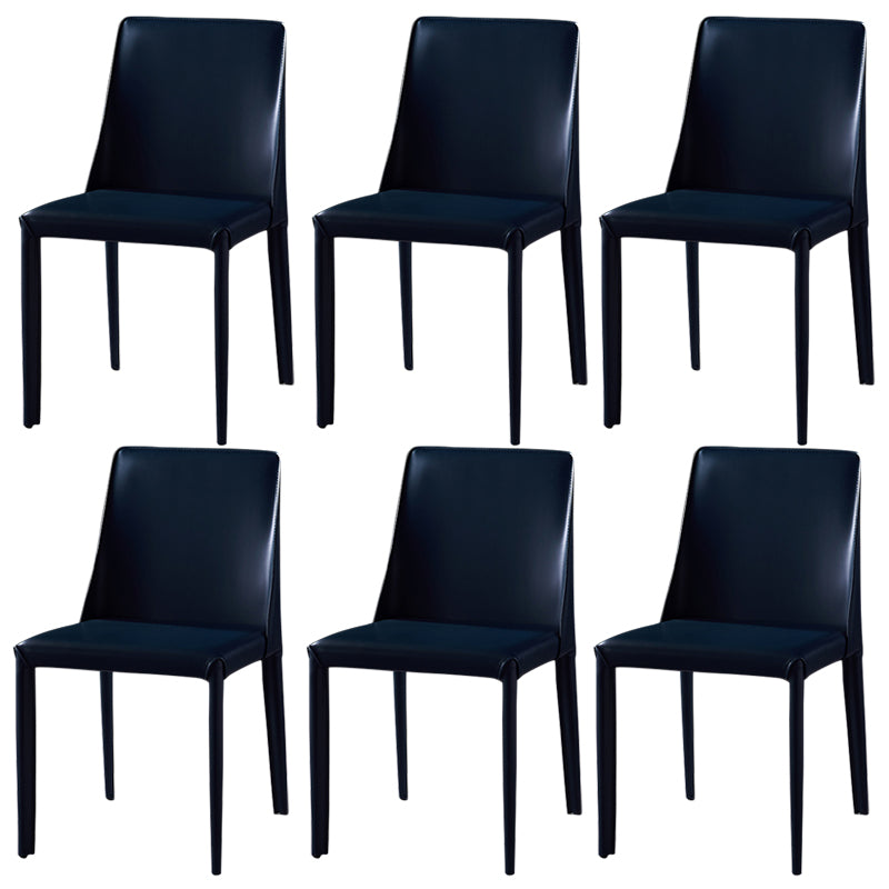 Chaises de salle à manger sans bras moderne chaise en cuir multicolore