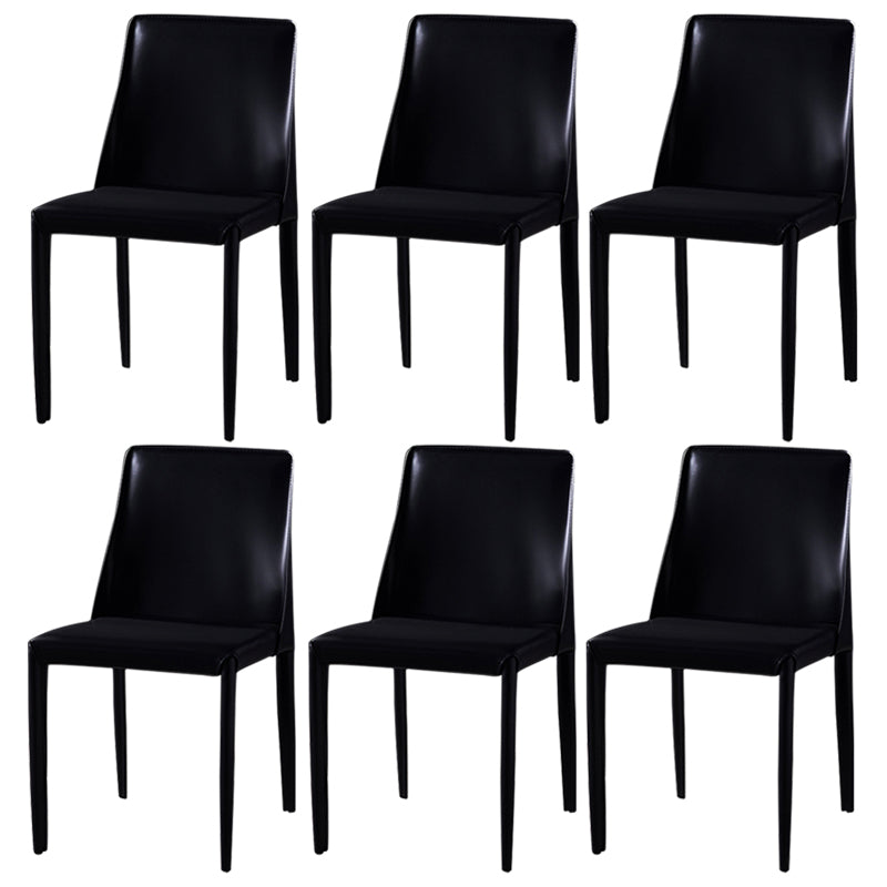 Chaises de salle à manger sans bras moderne chaise en cuir multicolore