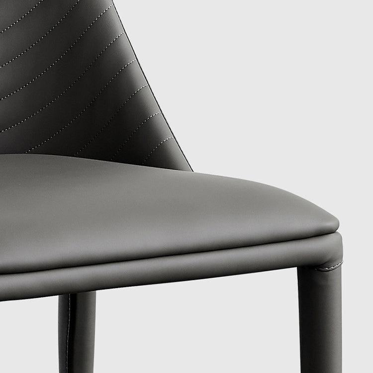 Metal Base Indoor Dining Chair 19'' Wide Parsons Leather Chair for Restaurant