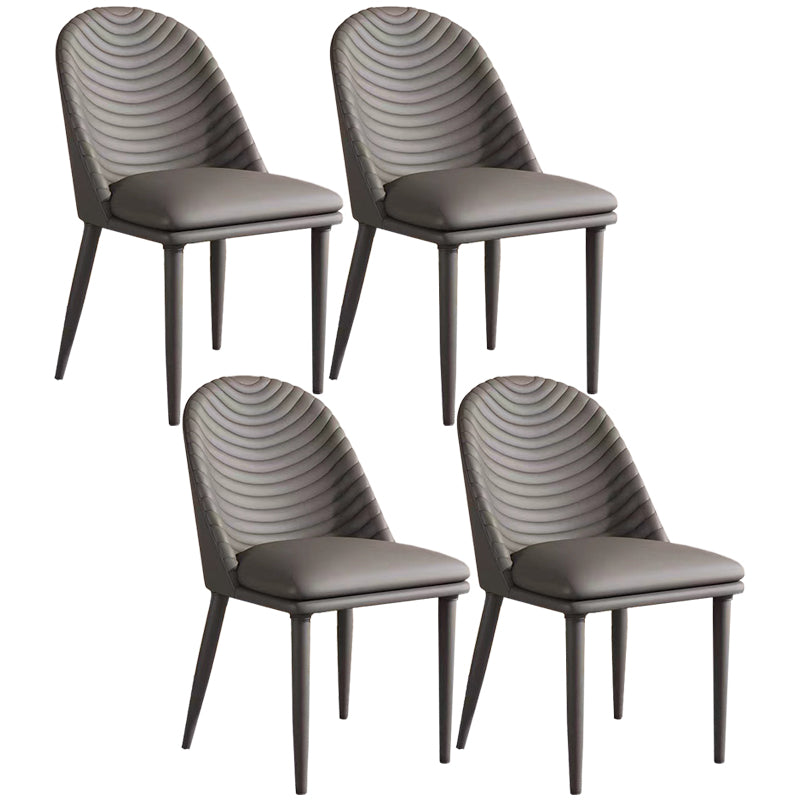 Metal Base Indoor Dining Chair 19'' Wide Parsons Leather Chair for Restaurant