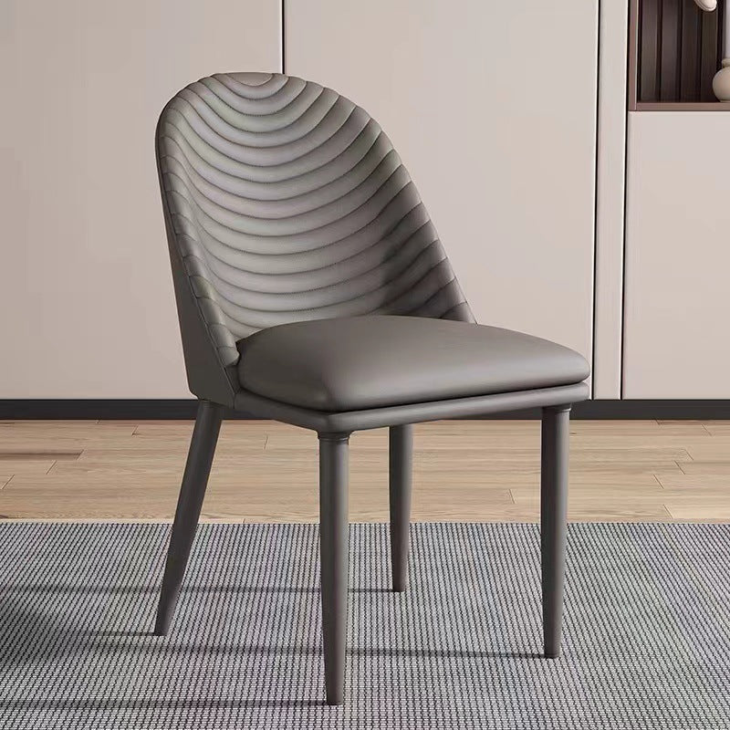 Metal Base Indoor Dining Chair 19'' Wide Parsons Leather Chair for Restaurant