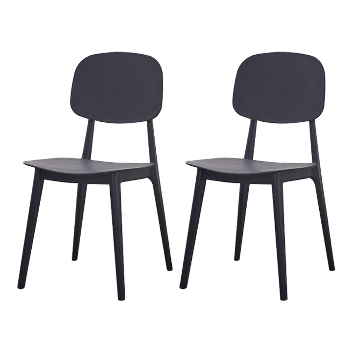 Chaises de salle à manger en plastique, chaise latérale de cuisine moderne de 16 pouces, chaise latérale arrière ouverte de large