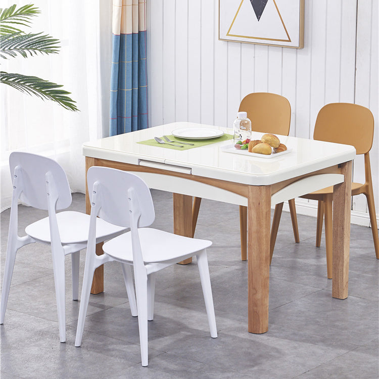 Chaises de salle à manger en plastique, chaise latérale de cuisine moderne de 16 pouces, chaise latérale arrière ouverte de large