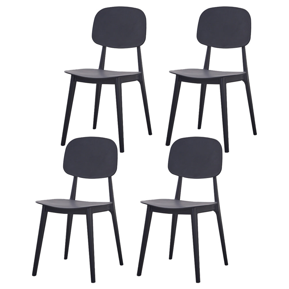 Chaises de salle à manger en plastique, chaise latérale de cuisine moderne de 16 pouces, chaise latérale arrière ouverte de large