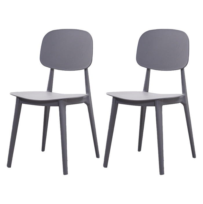Chaises de salle à manger en plastique, chaise latérale de cuisine moderne de 16 pouces, chaise latérale arrière ouverte de large