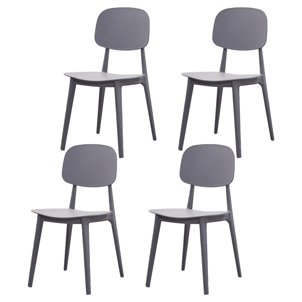 Chaises de salle à manger en plastique, chaise latérale de cuisine moderne de 16 pouces, chaise latérale arrière ouverte de large