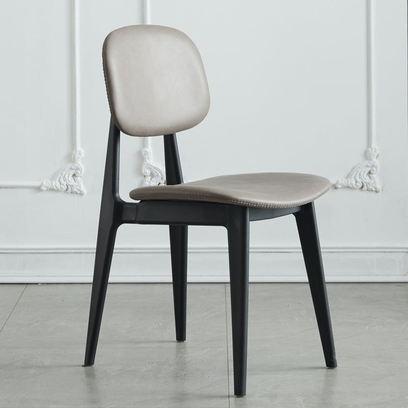Chaises de salle à manger en plastique, chaise latérale de cuisine moderne de 16 pouces, chaise latérale arrière ouverte de large