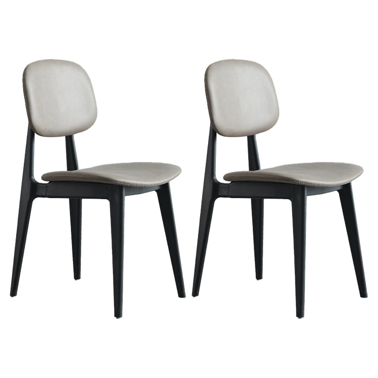 Chaises de salle à manger en plastique, chaise latérale de cuisine moderne de 16 pouces, chaise latérale arrière ouverte de large