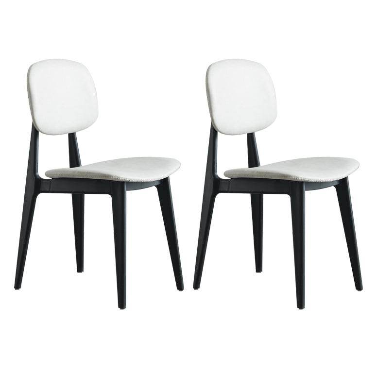 Chaises de salle à manger en plastique, chaise latérale de cuisine moderne de 16 pouces, chaise latérale arrière ouverte de large