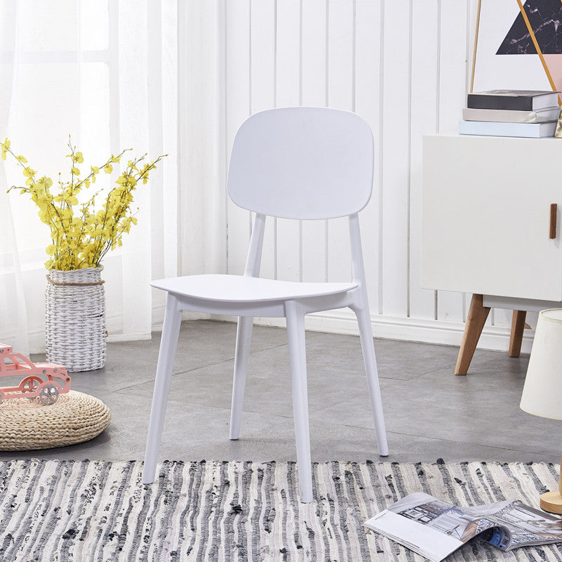 Chaises de salle à manger en plastique, chaise latérale de cuisine moderne de 16 pouces, chaise latérale arrière ouverte de large