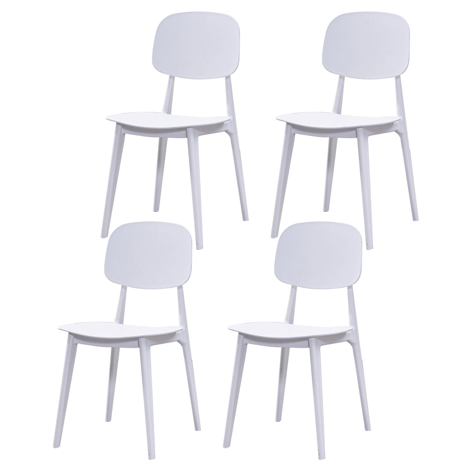Chaises de salle à manger en plastique, chaise latérale de cuisine moderne de 16 pouces, chaise latérale arrière ouverte de large