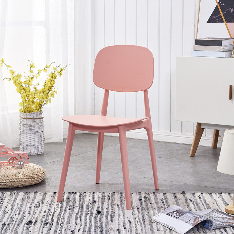 Chaises de salle à manger en plastique, chaise latérale de cuisine moderne de 16 pouces, chaise latérale arrière ouverte de large