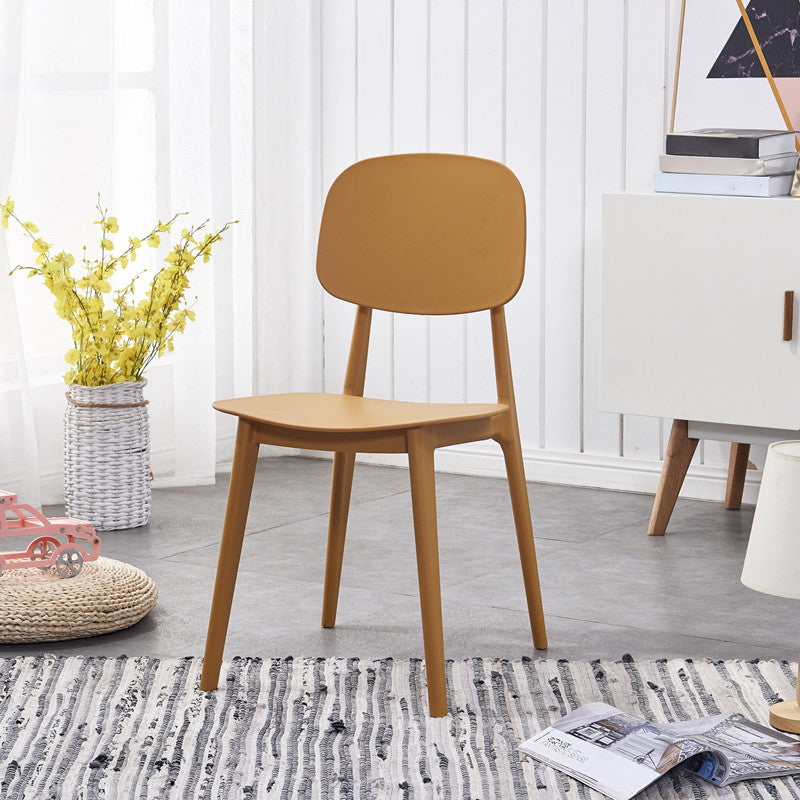 Chaises de salle à manger en plastique, chaise latérale de cuisine moderne de 16 pouces, chaise latérale arrière ouverte de large