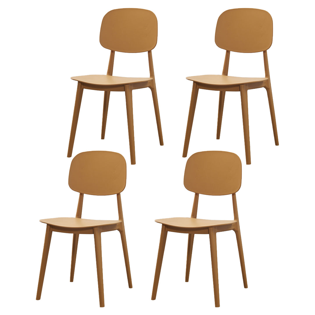 Chaises de salle à manger en plastique, chaise latérale de cuisine moderne de 16 pouces, chaise latérale arrière ouverte de large