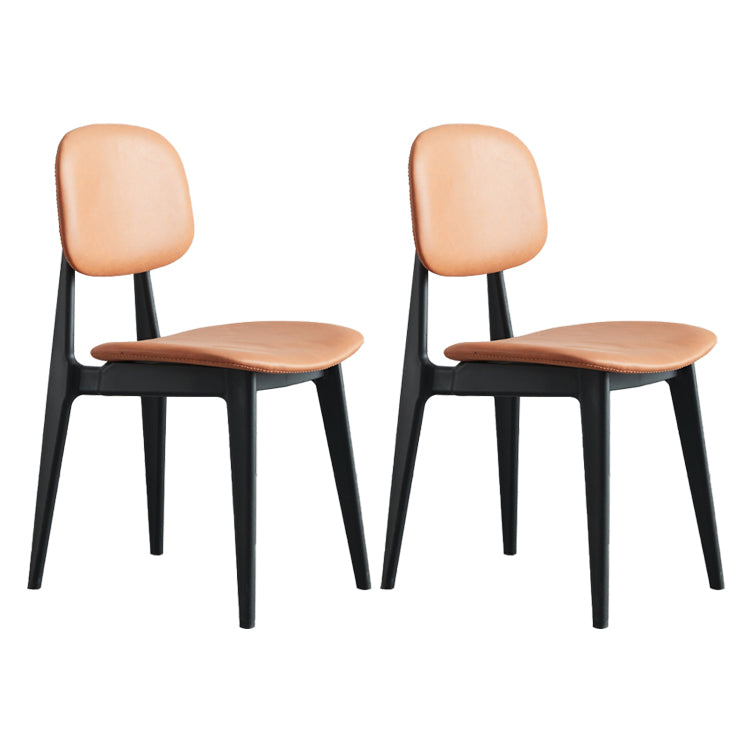 Chaises de salle à manger en plastique, chaise latérale de cuisine moderne de 16 pouces, chaise latérale arrière ouverte de large