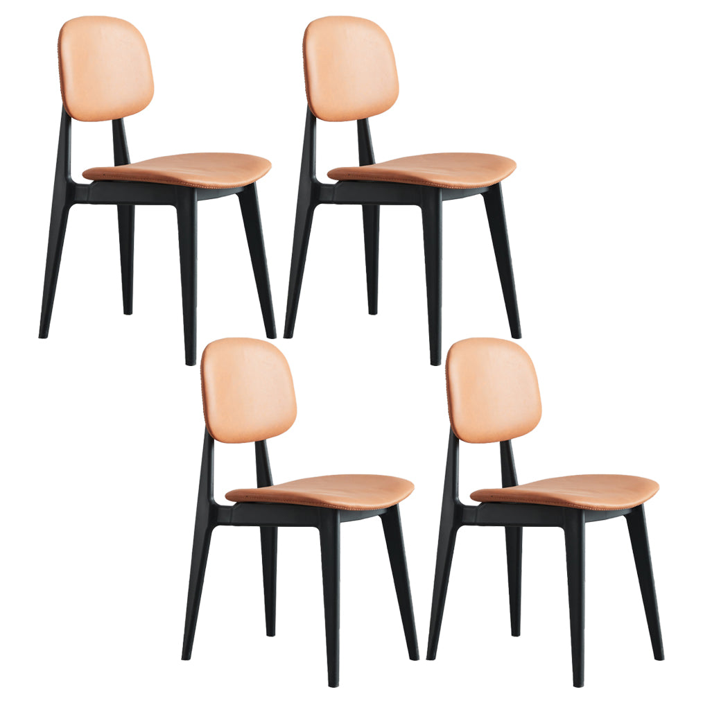 Chaises de salle à manger en plastique, chaise latérale de cuisine moderne de 16 pouces, chaise latérale arrière ouverte de large
